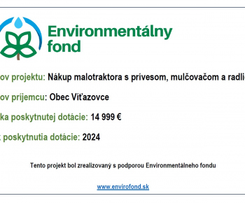 Aktuality / Nákup malotraktora s prívesom, mulčovačom a radlicou