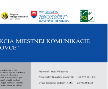Aktuality / Rekonštrukcia miestnej komunikácie v obci Víťazovce